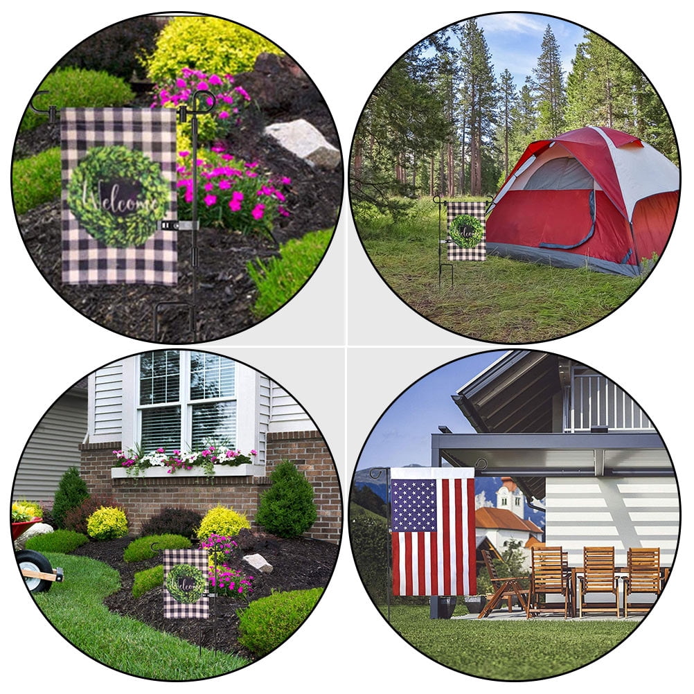 Flag Holder Garden Stand Pole Yard Banner Flags Outside Holders Bracket Lawn Rack Hanger Patriotic American Feeder Bird