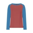 thumbnail image 3 of FAIWAD Womens Long Sleeve Tops Casual Loose Raglan Sleeve Color Block Tshirts Casual Crewneck Basic Pullover Tops, 3 of 5