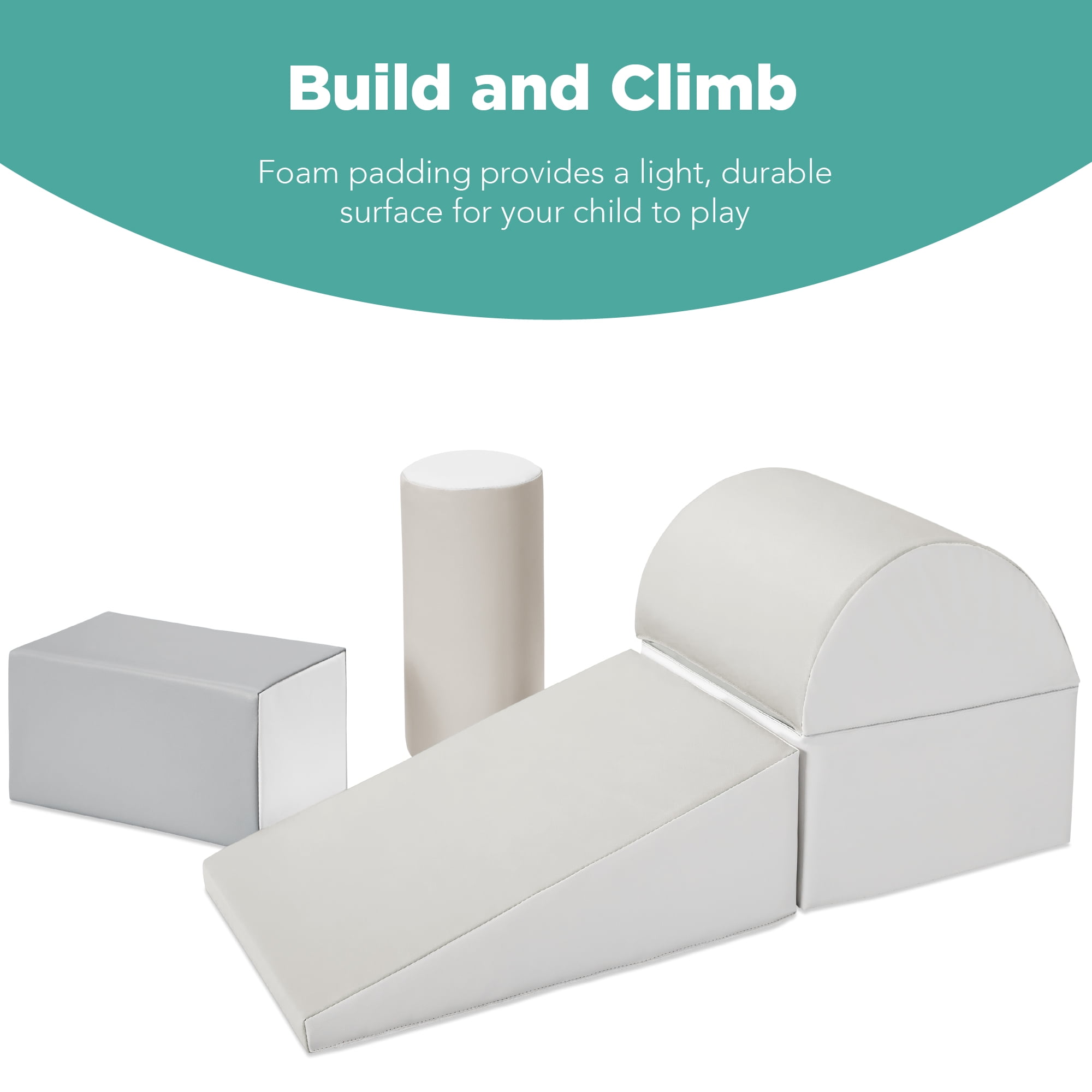 5-Piece Kids Climb & Crawl Soft Foam Shapes Structure Playset