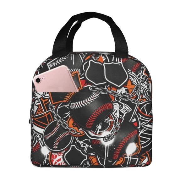 Baseball Lunch Bag, Insulated Lunch Box Thermal Cooler Tote, Reusable Leakproof Meal Prep Bag For Women & Men, Office Work, Travel, And Outdoors