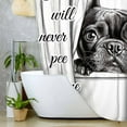 thumbnail image 4 of Funny Cute Dog Shower Curtain, Black White Bulldog Puppy Animal Prints - Humorous Shower Curtain for Bathroom, Grey and Black Theme Bath Curtain Set with Hooks, 60X70in, 4 of 5