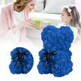 thumbnail image 5 of Unique Cute Bear Shape Simulation Artificial Rose Flower with Bowknot Decor for Valentine's DayDark Blue, 5 of 5