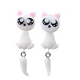 thumbnail image 1 of Bonitos Pendientes Perforados, Pendientes Hechos A Mano Con Forma De Gato Blanco En 3D, Pendientes Colgantes, Pendientes De Joyería Para Mujeres Y Niñas 1 Par Scienceny AP005887-00, 1 of 6