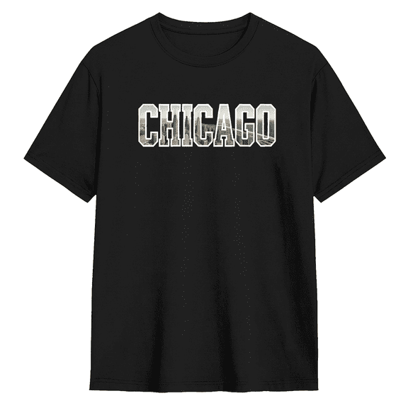 Chicago City Urban Skyline Vintage Graphic Tee for Men and Women, Road Trip Family Gift Cotton Short Sleeves T-Shirt