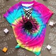 thumbnail image 1 of Pntutb Mujeres Moda Sunmmer Girasoles Impreso Manga Corta Tie-Dye Camiseta tops Pntutb Pntutb-520, 1 of 1