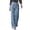 Blue, variant on Women's Casual Wide Leg Jeans with Large Polka Dot Print Pink S