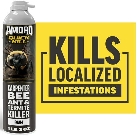 Amdro Quick Kill Carpenter Bee, Carpenter Ant & Termite Killer Foam 1 LB 2 OZ