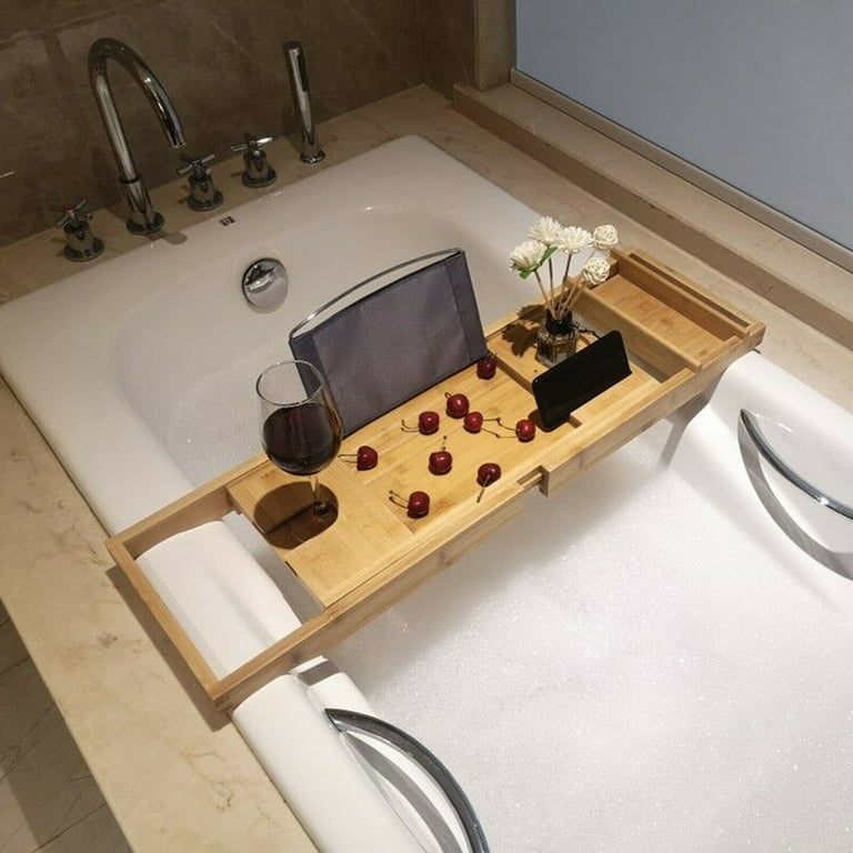 Bamboo Bathtub Rack Caddy Tray