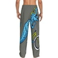 thumbnail image 3 of Uemuo Fun Riding Dinosaur Pattern Men's Wide Leg Palazzo Lounge Pants with Pockets Light Weight Loose Comfy Casual Pajama Pants-Small, 3 of 9