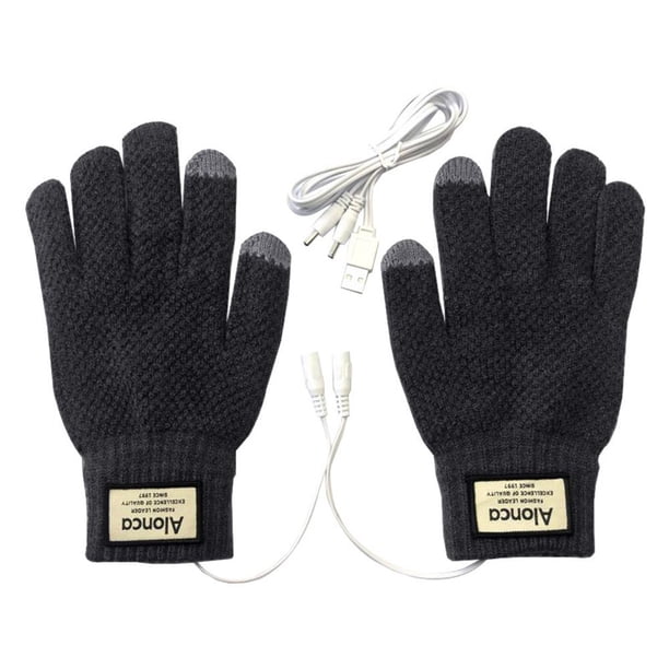 Guantes calefactables portátiles JShteea gris invierno