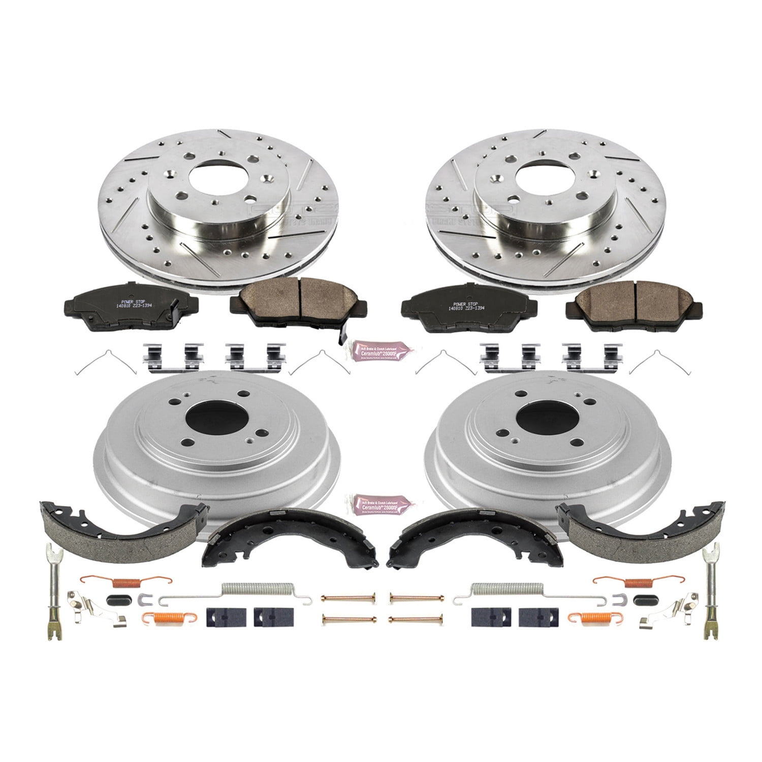 PowerStop Front and Rear Z23 Evolution Sport Brake Pad Rotor Drum and Shoe Kit Fits: HONDA Select Models K15245DK