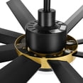 thumbnail image 4 of Uforic 72 Inch Large Modern Ceiling Fan with Light and Remote,Black Gold ceiling fan with 8 Blades,6 Speed for Living Room,Garage, 4 of 10
