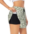 thumbnail image 3 of Lsque Green Rabbit Printed Women's Running Shorts with Liner Pockets,Elastic Quick Dry Workout Athletic Gym Yoga Shorts,Womens High Waist Shorts-, 3 of 9