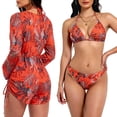 thumbnail image 3 of Cadmus Women's 3 Piece Swimsuits Tropical Print Bikini Set with Cover Up,010, X-Large, 3 of 7