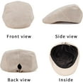 thumbnail image 3 of Classic Solid Flat Cap Newsboy Hats for Men Cabbie Driving Scally Adjustable, 3 of 6