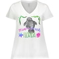 thumbnail image 3 of Inktastic Miami Beach Florida Cute Swimming Manatee Women's Plus Size V-Neck T-Shirt, 3 of 5