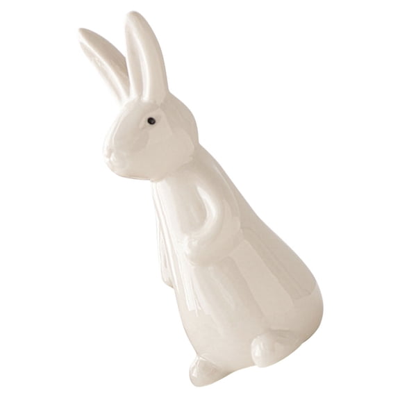 Masteelf Durable Ceramic Bunny Decor for Home Decoration White Household Artwork 4.7 Inches