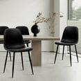 thumbnail image 5 of CangLong Faux Leather Dining Back Modern Side Chair for Pub Coffee Home, Set of 4, Black, 5 of 8