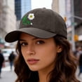 thumbnail image 4 of Lumistal Washed-Cotton Baseball Cap for Women Vintage Adjustable Dad Hats Unstructured Embroidered Flower Baseball Cap Gift for Men Women Coffee One Size, 4 of 5