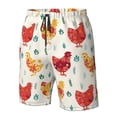 thumbnail image 5 of Kdxio Flower Chicken Pattern Mens Casual Shorts - Drawstring Summer Beach Sports Shorts for Men, 5 of 9