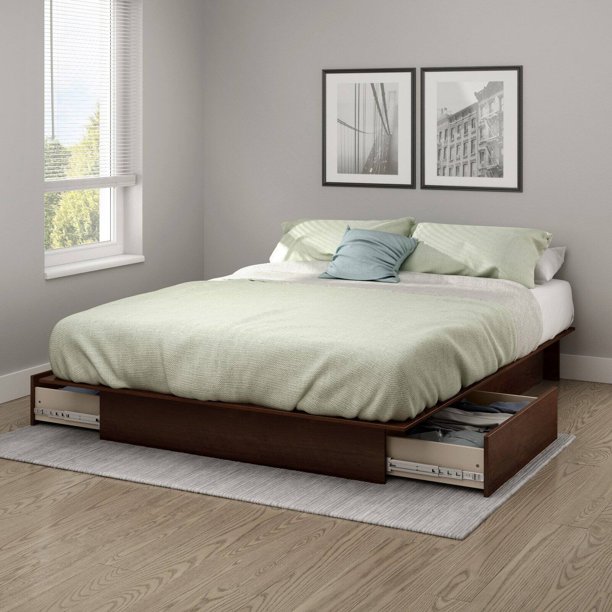 South Shore SoHo Storage Platform Bed with 2 Drawers, Queen Walmart