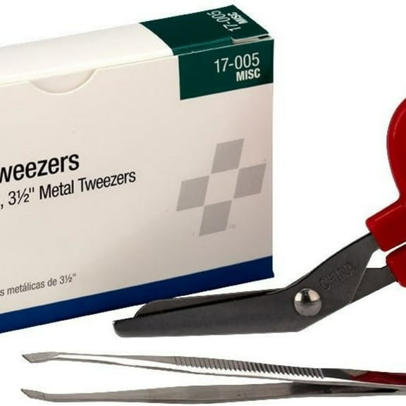 Bandage scissors and tweezers set emergency tweezers