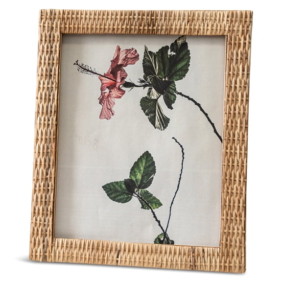 India Handicrafts Decorative Home Décor Holds 8 x 10 Inch Photo Handwoven Tabletop Picture Frame, Natural Brown, Wicker