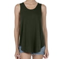 thumbnail image 7 of WULMLEO Plus Size Tank Tops for Women Summer Sleeveless Scoop Neck T-Shirts Tops Casual Tees Tunics Shirts Dark Green XL, 7 of 7