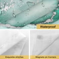 thumbnail image 4 of No Hook Shower Curtains with Snap-in Liner Set, Aqua Marble Waterproof Hotel Style Bathroom Shower Curtain, Modern Abstract Waves Silvery Farmhouse Breathable Mesh Top Window Bath Curtains 60''x72'', 4 of 9