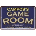thumbnail image 1 of CAMPOS'S Blue Game Room Sign Metal 12 x 18 Matte Finish Metal 112180002060, 1 of 1
