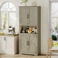 thumbnail image 4 of 70 Inch Tall Kitchen Pantry Cabinet, Freestanding Storage Cabinet Pantry Cabinet,70" Tall Kitchen Pantry Cabinet with Doors and Adjustable Shelves, Freestanding Cupboard, Tall Storage Cabinet, 4 of 10