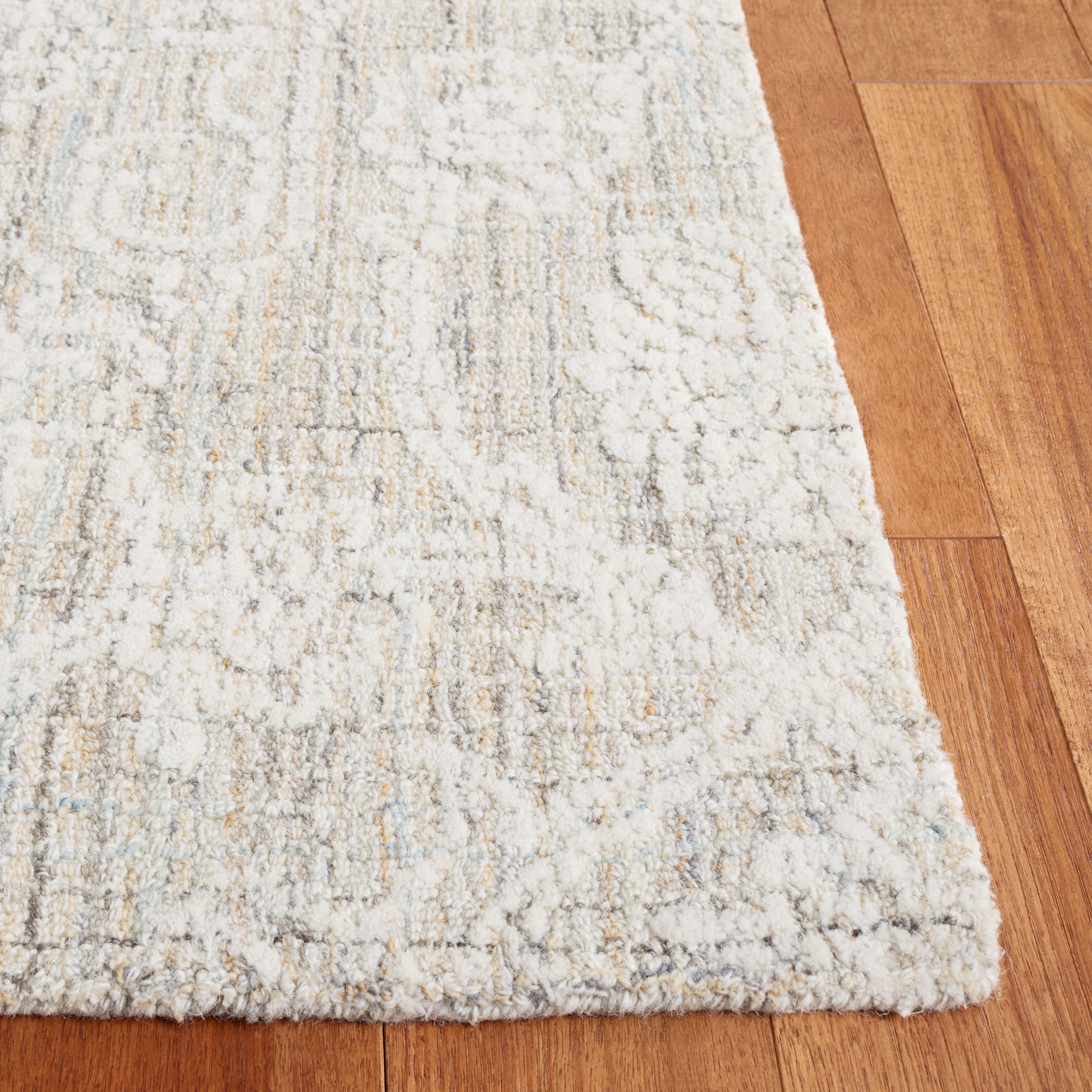 SAFAVIEH Ebony Abram Botanical Area Rug, Grey/Ivory, 6' x 6' Square