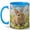 Blue, variant on Cute Bunny Coffee Mug, Spring Meadow Rabbit Lover Design, 11 oz Ceramic Cup