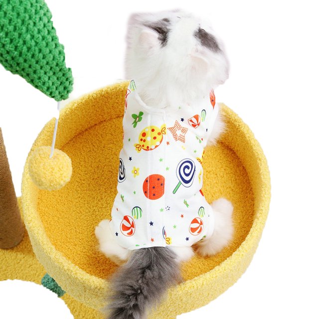 EastVita Cat Recovery Suit Breathable Cat Surgery Recovery Suit Abdominal Wounds Skin Diseases Protection For Cats After Surgery Washable Cat Surgery Suit For Post-Operative Healing Process