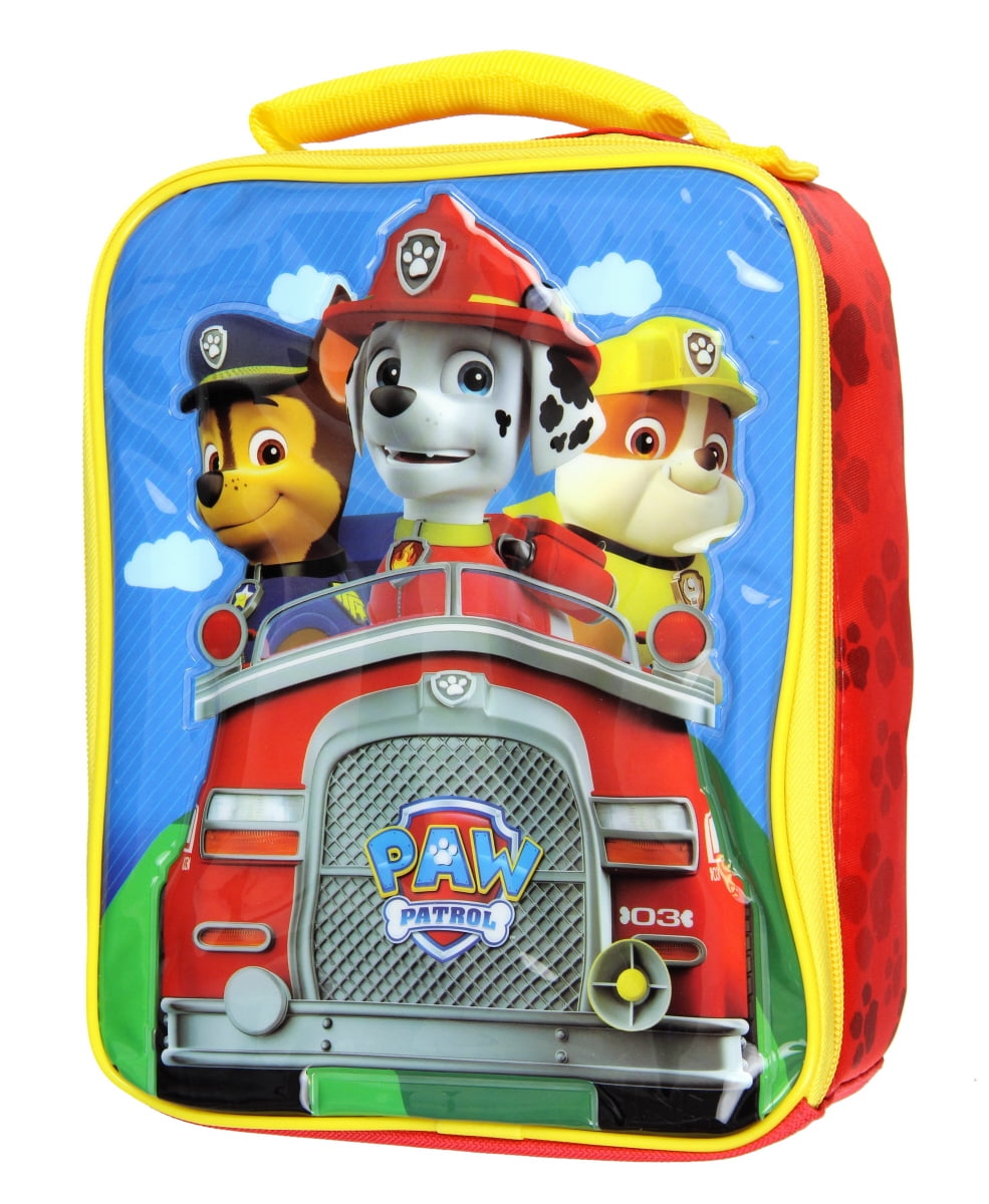 NEW Insulated Paw Patrol Lunch Box Bag Soft Marshall Rubble Chase Handle