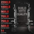 thumbnail image 4 of Mikolo Smith Machine Home Gym, 2200 lbs Power Rack Cage with Cable Crossover, Weight Bar, 360° Landmine, Barbell Holders and Other Attachments, Total Body Strength Training Cage, 4 of 12