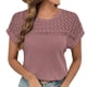 thumbnail image 2 of Fiudx Camisas de Mujer Top de Cuello Redondo Ahuecado con Hombros a Mangas y Estampado Floral Informal para Mujer a La Moda, 2 of 7