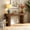 Dark Brown, variant on KIOOTTO 63” Rustic Brown Farmhouse Console Table - Solid Wood Grain Rectangular Sofa Table for Entryway, Hallway, Living Room & Dining Room.