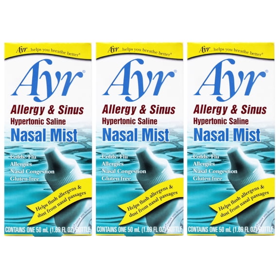 Ayr Allergy And Sinus Hypertonic Saline Nasal Mist - 50 Ml, 3 Pack