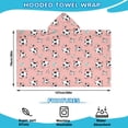 thumbnail image 2 of Pink Cow Spotted Pattern Hooded Bath Towel，50"x30" for Ages 3 To 12 Kids, Quick Dry Lightweight Soft Microfiber Hood Beach Towel Cover Up for Kids, 2 of 7