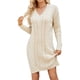 thumbnail image 1 of Vestidos Tipo Suéter Holgados de Otoño con Cuello en V, Larga y por Encima de la Rodilla para Mujer. Albaricoque S, 1 of 10