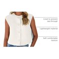 thumbnail image 4 of Chaleco de Traje PRETTYGARDEN Crop Top para Mujer Verano Elegante Beige, 4 of 9