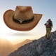 thumbnail image 5 of Sombrero de vaquero occidental de moda, disfraz de , sombrero de sol de paja de papel moldeable para adultos, mujeres, hombres, viajes de , Sombrero vaquero Sombrero vaquero talla única 03 Yinane Sombrero de vaquero, 5 of 7
