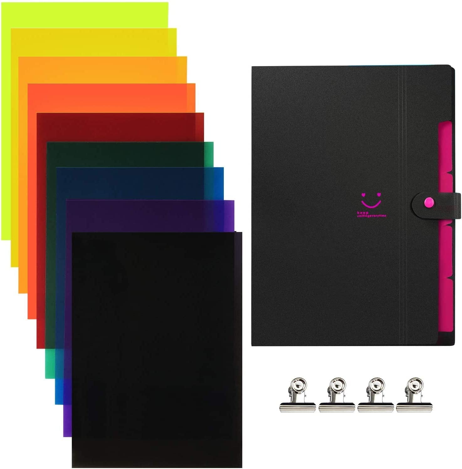 9 Pack Correction Gel Light Filter Sheet Colored Overlays Transparency