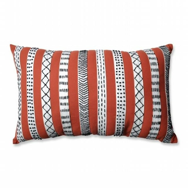 Pillow Perfect 598703 Tribal Bands Rust & Black Rectangular Throw Pillow