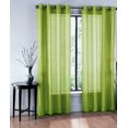thumbnail image 2 of 2 panel semi sheer voile window treatment curtain 8 Grommets 55" Width X 84" drapes for any bedroom inside or outside RUBY lime green color, 2 of 3