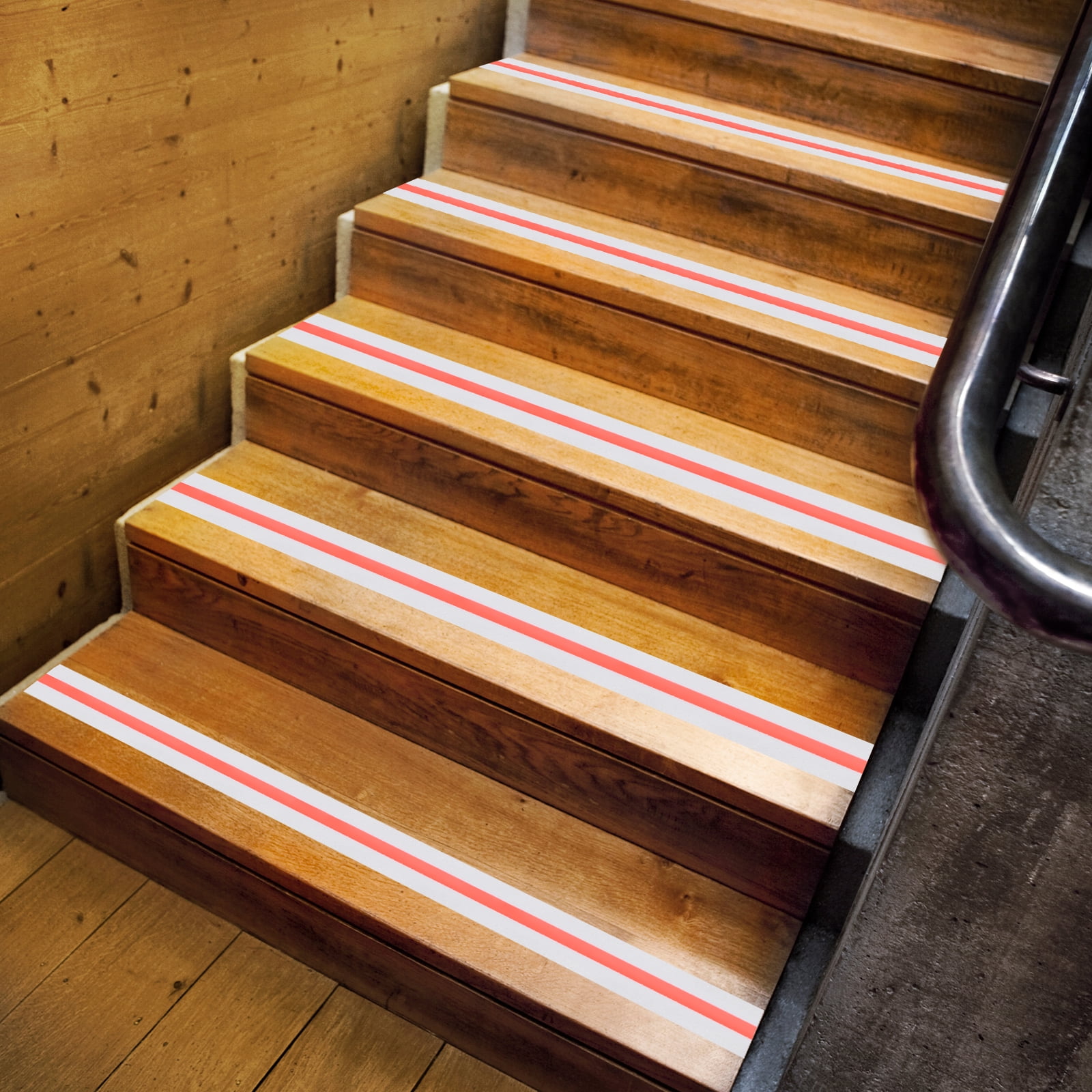Anti Slip Traction Tape 2 Inch x 49.2ft Stair Grip Friction Adhesive Non Skid Tape Waterproof White with Orange Tape