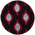 thumbnail image 6 of SAFAVIEH Florida Declan Geometric Shag Area Rug, Black/Red, 6' x 9', 6 of 11
