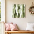 thumbnail image 5 of Canvas Wall Art Sage Green Ripple Canvas Art Print Abstract Gradient Pictures Wall Decor for Living Room Bedroom Artwork Decorations Stretched Framed Ready to Hang 8"x8", 5 of 9