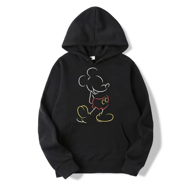 Mickey Mouse Ligne Pop Unisexe Chandail à Capuchon Dessin Animé Mode Couple Chandail Surdimensionné Hauts Printemps Automne Chandail